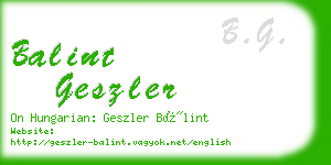 balint geszler business card
